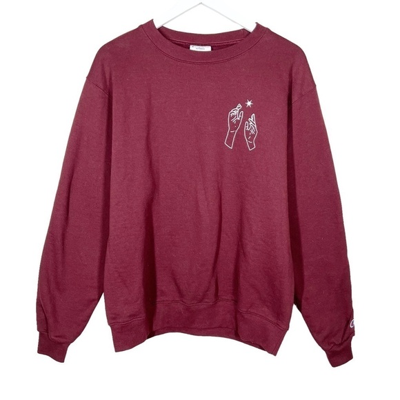 Champion Eco Glory to Glory Graphic Maroon Red Crew Neck Sweatshirt Size Medium - Picture 1 of 8